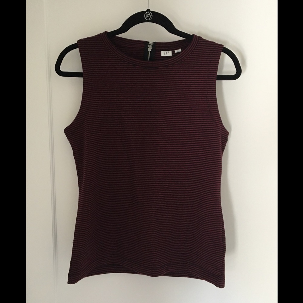 Gap Burgundy and Black Striped Tank